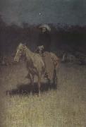 Frederic Remington Cow-Puncher's Lullaby (mk430 oil painting reproduction